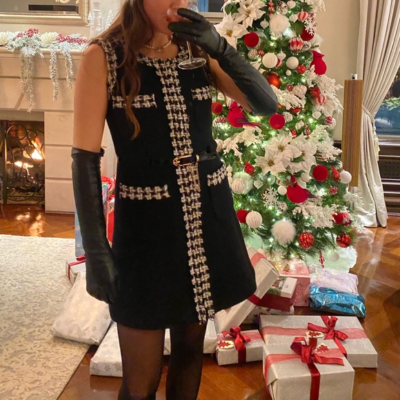 Gorgeous black and white tweed shift dress - Picture 2 of 5